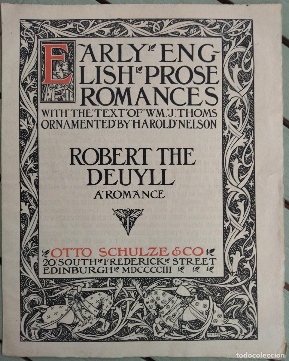 Cat&aacute;logos publicitarios: FOLLETO PUBLICITARIO. ENGLISH PROSE ROMANCES. DISE&Ntilde;O HAROLD NELSON. EDIMBUGH, 1903.