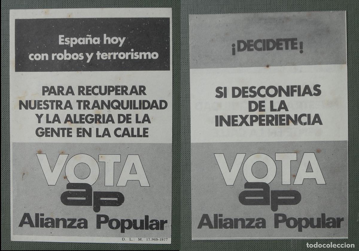 Cat&aacute;logos publicitarios: PASQU&Iacute;N - OCTAVILLA - Panfleto pol&iacute;tico - 1977 - VOTA A P ALIANZA POPULAR
