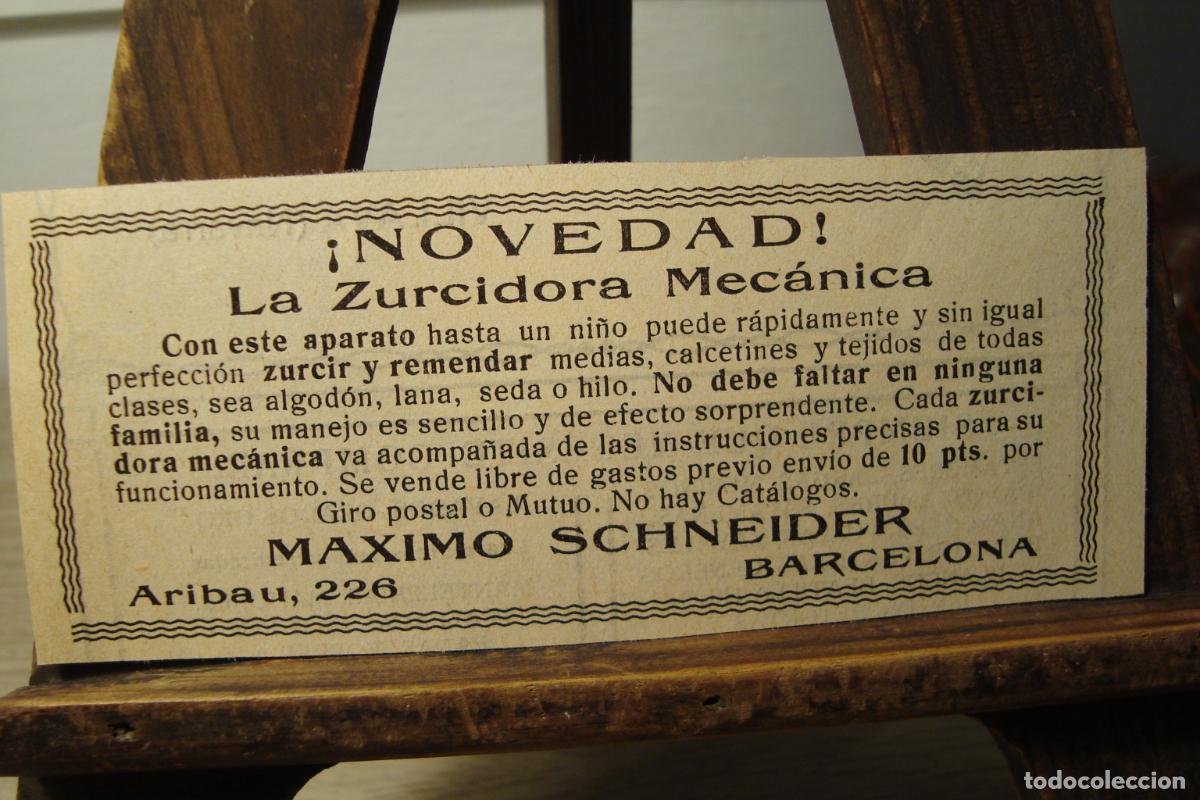 Cat&aacute;logos publicitarios: ANTIGUA PUBLICIDAD ZURCIDORA MECANICA MAXIMO SCHNEIDER BARCELONA A&Ntilde;OS 30