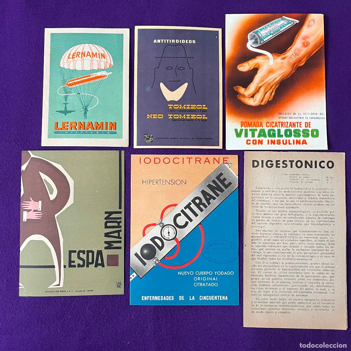 Cat&aacute;logos publicitarios: 10 TARJETAS Y PUBLICIDAD MEDICA Y FARMACEUTICA DIFERENTES. A&Ntilde;OS 40-50. TAMBIEN SECANTES. ORIGINALES
