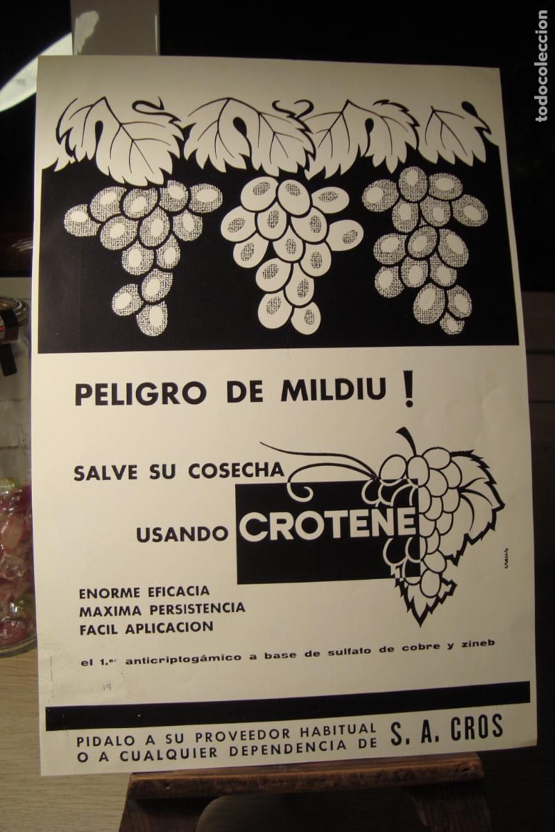 Cat&aacute;logos publicit&aacute;rios: ANTIGUA PUBLICIDAD ANTICRIPTOGAMICO CROTENE S.A CROS 1970. MUSEO DEL VINO