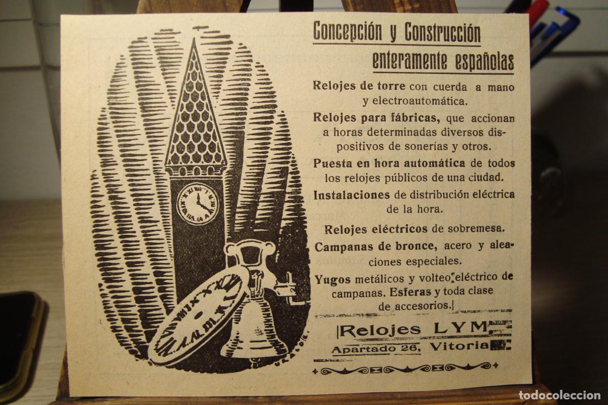 Cat&aacute;logos publicit&aacute;rios: ANTIGUA PUBLICIDAD RELOJES LYM VITORIA - CASA UNZU ALMACEN GENEROS BLANCOS PAMPLONA