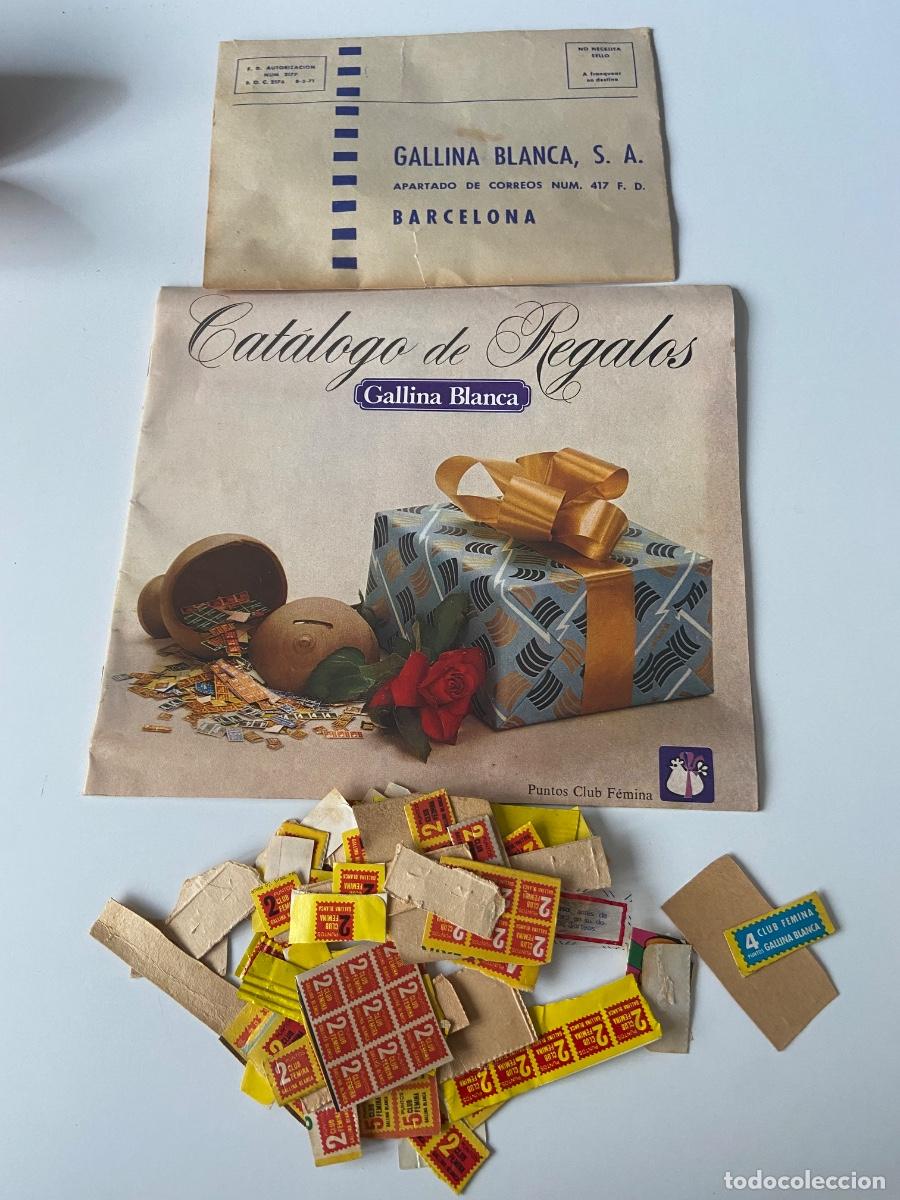 Cat&aacute;logos publicitarios: 253-21. Lote Gallina Blanca Club F&eacute;mina. Cat&aacute;logo, sobre y cupones de puntos. A&ntilde;os 70