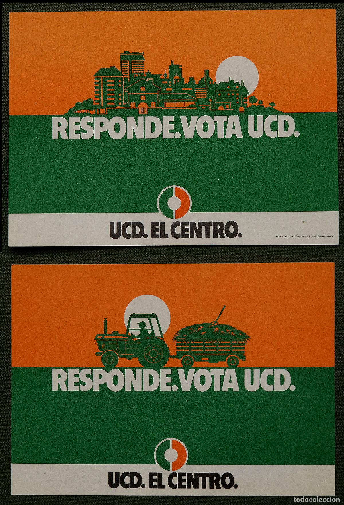 Cat&aacute;logos publicitarios: PASQU&Iacute;N - OCTAVILLA - Panfleto pol&iacute;tico - 1982 - UCD EL CENTRO - RESPONDE. VOTA UCD