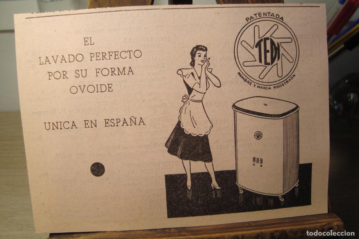 Cat&aacute;logos publicitarios: ANTIGUA PUBLICIDAD LAVADORAS TEDI 1959