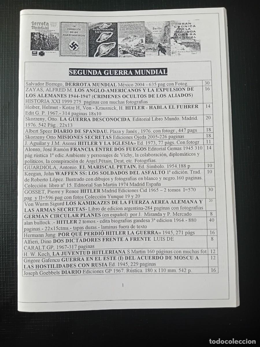 Cataloghi pubblicitari: CAT&Aacute;LOGO DISTRIBUIDORA DE LIBROS. FASCISMO NACIONALSOCIALISMO. SIN DATOS DE LA EDITORIAL