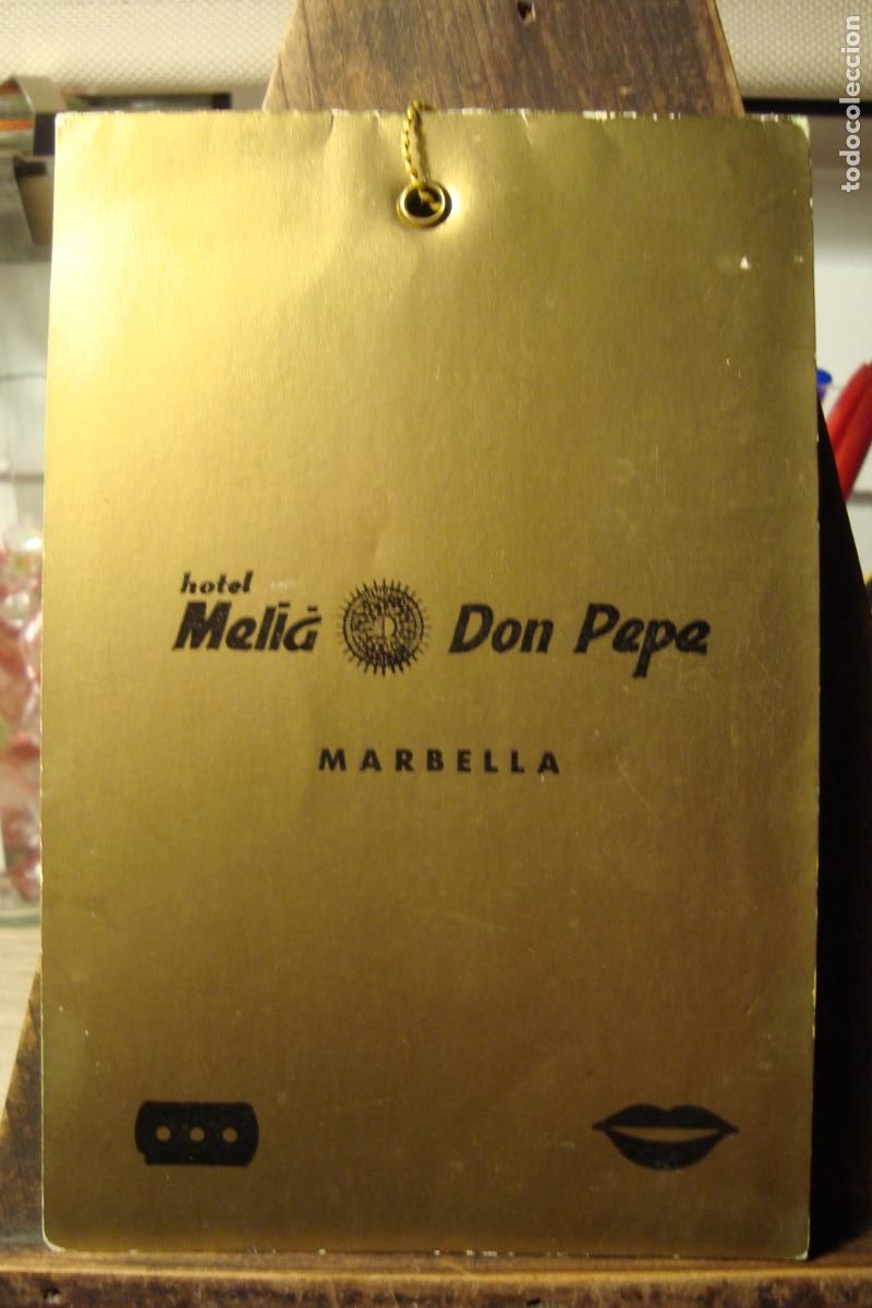Cat&aacute;logos publicitarios: ANTIGUO BLOC PAPEL SERVILLETAS HOTEL MELI&Aacute; DON PEPE MARBELLA A&Ntilde;OS 60?