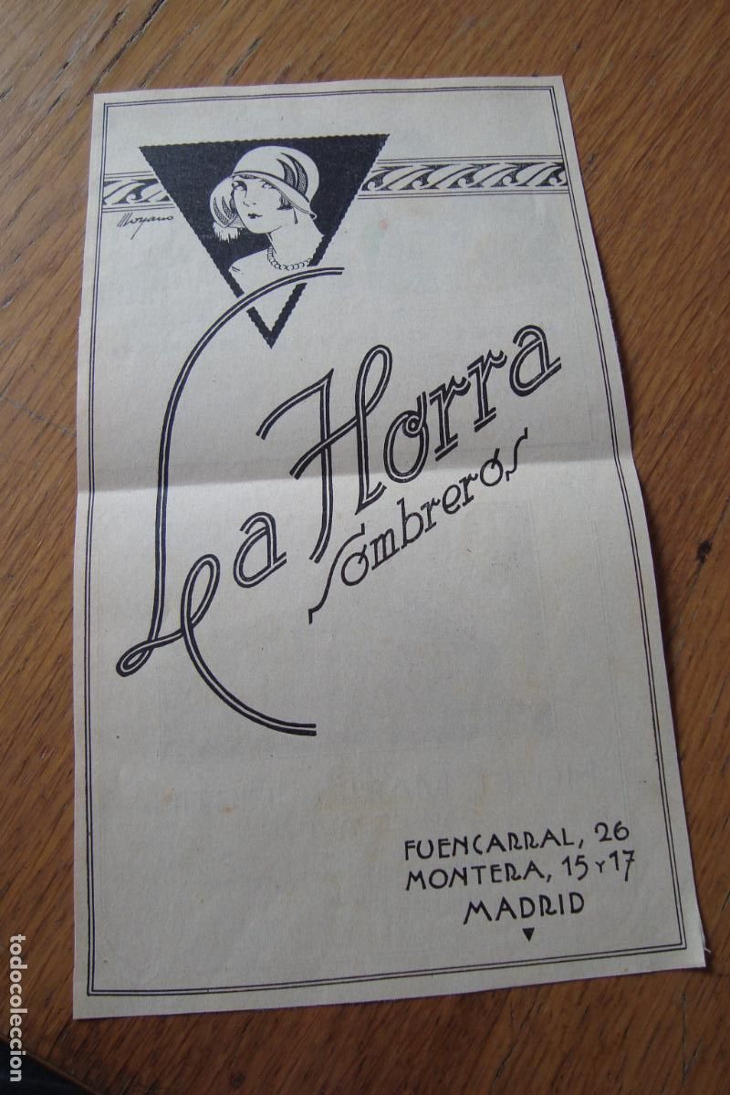 Cat&aacute;logos publicitarios: ANTIGUA PUBLICIDAD LA HORRA SOMBREROS MADRID- CARLTON BILBAO-HOTEL MARIA CRISTINA 1929 S.SEBASTIAN