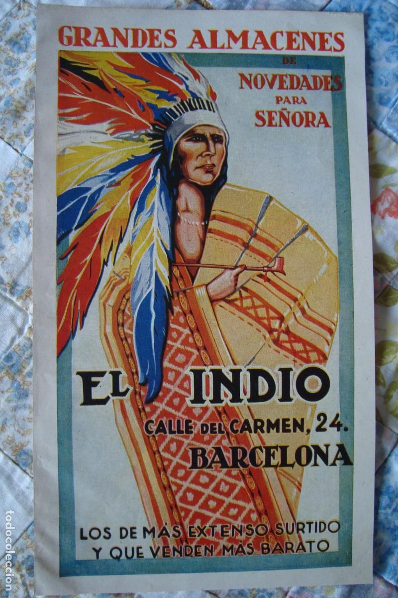 Werbekataloge: ANTIGUA PUBLICIDAD ALMACENES EL INDIO- ESCUELA BORDADOS MAQUINAS NAUMANN BARCELON 1929