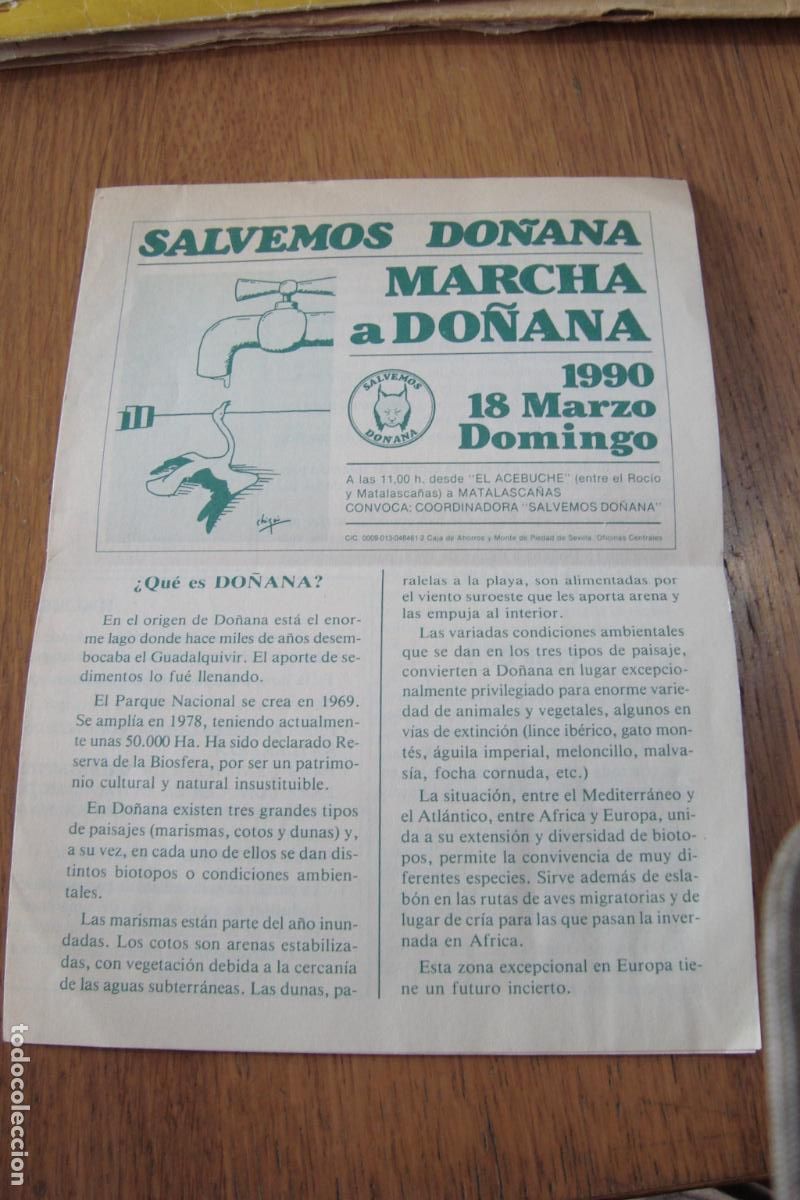 Catalogues publicitaires: ANTIGUO FOLLETO POLITICO SALVEMOS DO&Ntilde;ANA MARZO 1990. EL ACEBUCHE-MATALASCA&Ntilde;AS