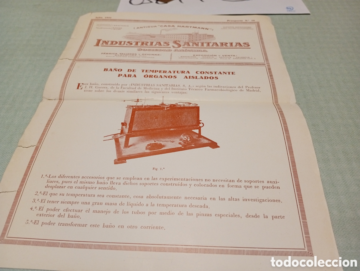 Catalogues publicitaires: Industrias Sanitarias cat&aacute;logo m&aacute;quina ba&ntilde;o de temperatura constante para &oacute;rganos aislados