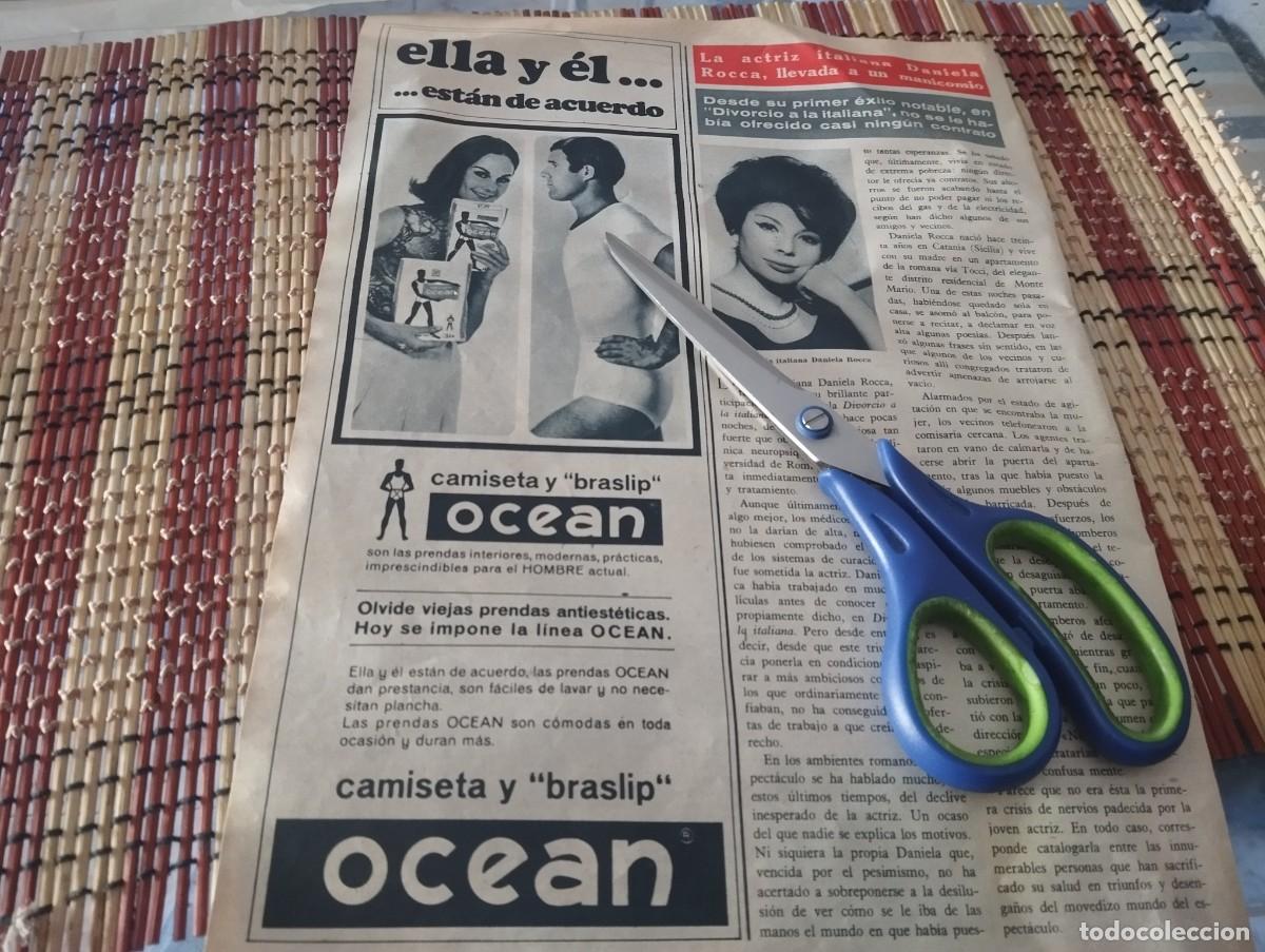 Werbekataloge: OCEAN CAMISETA Y BRASLIP PARA HOMBRE - ACTRIZ DANIELA ROCCA RECORTE REVISTA 1967