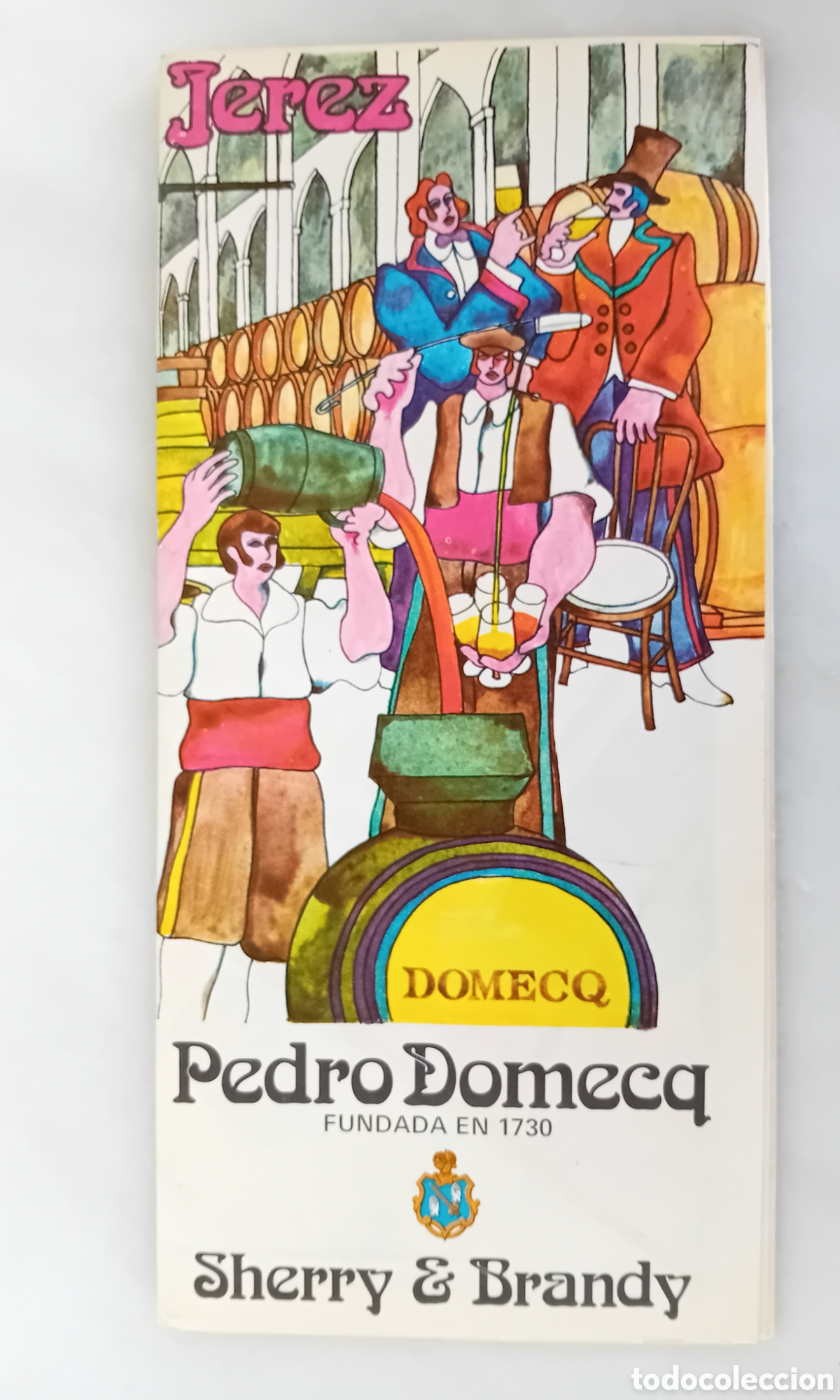 Werbekataloge: Precioso antiguo panfleto publicitario vino bodega pedro domecq con mapa de jerez a&ntilde;o 1969