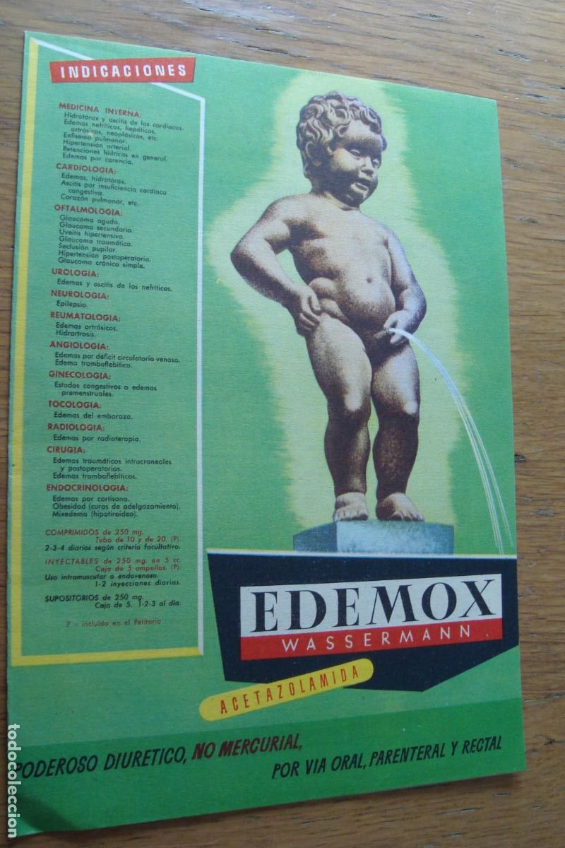 Catalogues publicitaires: ANTIGUA PUBLICIDAD MEDICAMENTOS EDEMOX WASSERMAN BARCELONA.