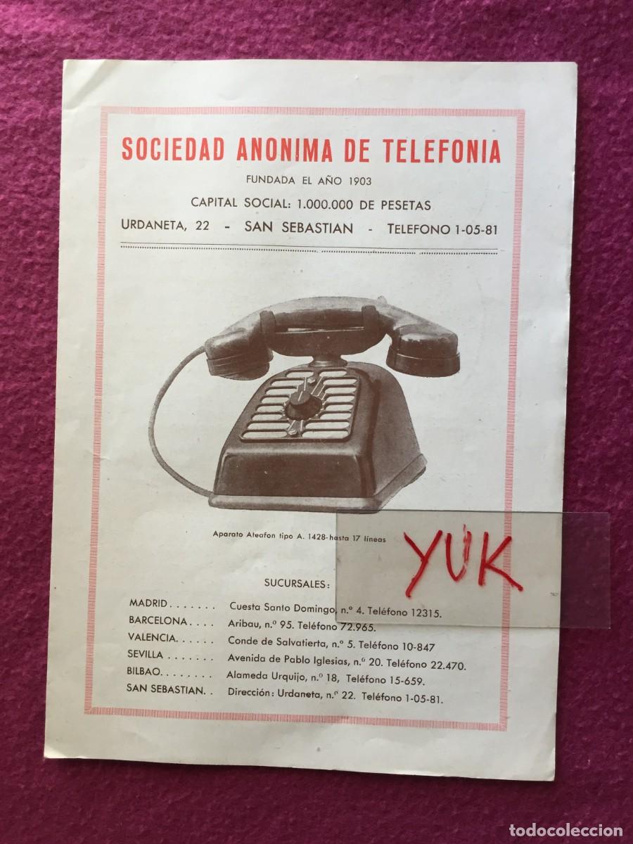 Advertising Catalogs: ANTIGUO CATALOGO PUBLICITARIO DIPTICO DE LA SOCIEDAD AN&Oacute;NIMA TELEFONIA - TELEFONOS A&Ntilde;OS 30/40