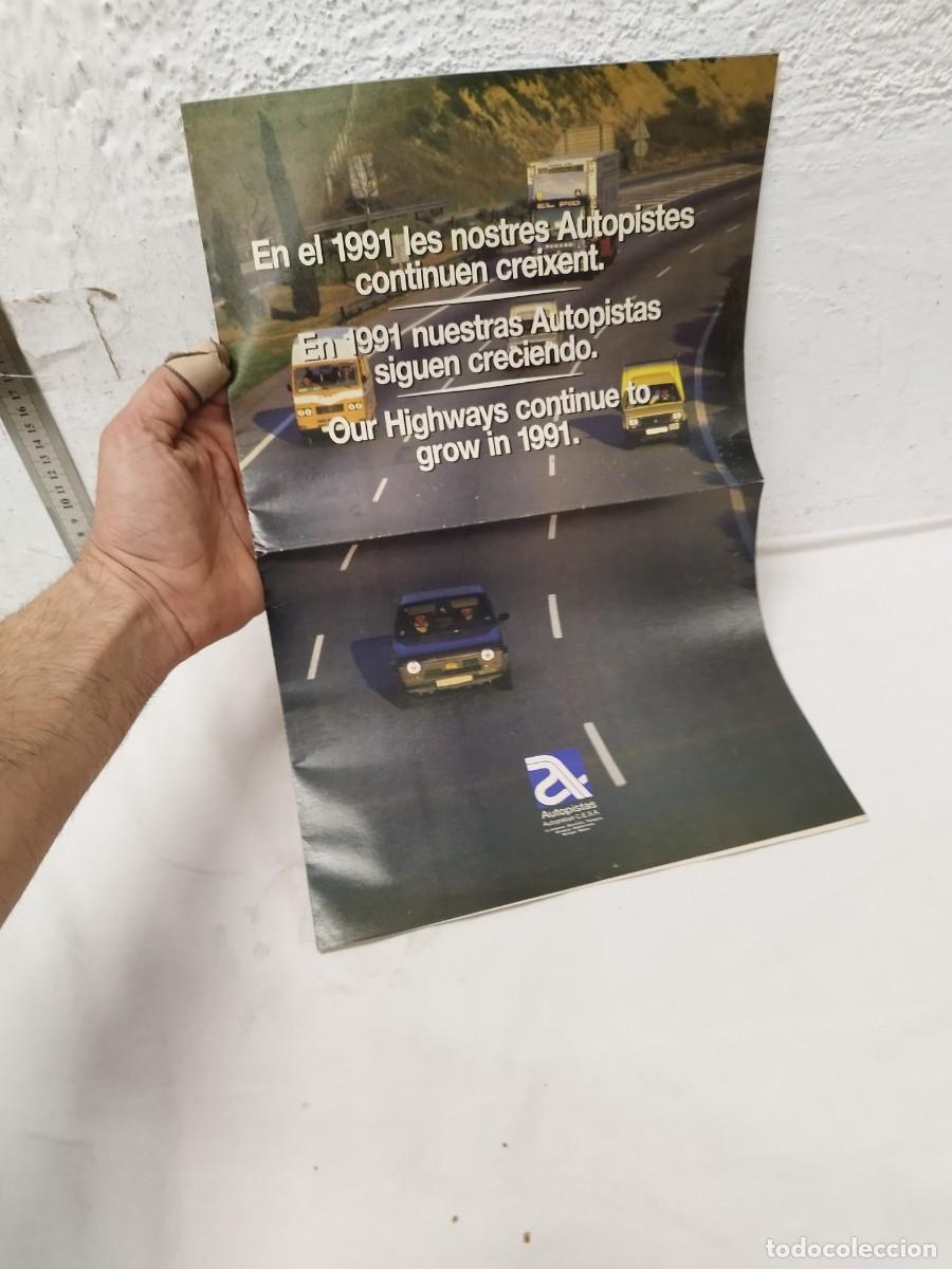Cat&aacute;logos publicitarios: Antiguo mapa de las autopistas de Espa&ntilde;a. A&ntilde;o 1991 C.E.S.A.