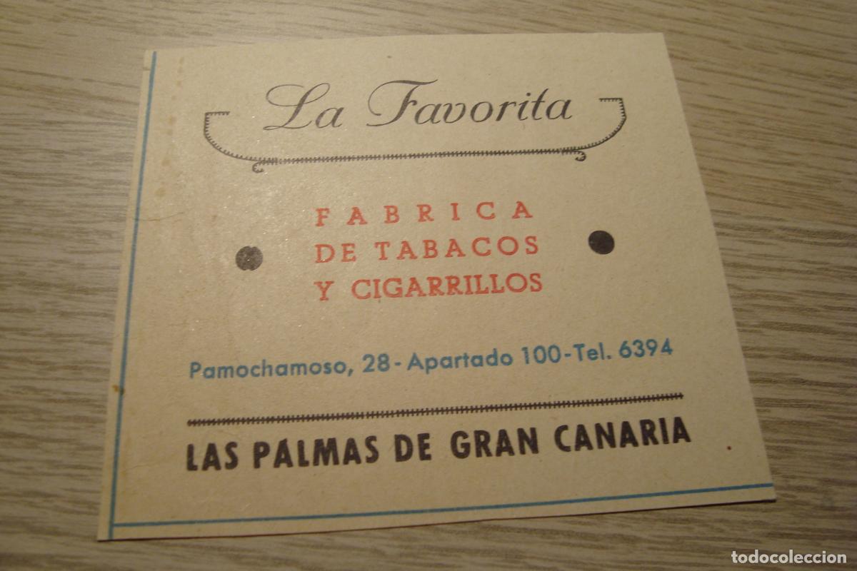 Cat&aacute;logos publicit&aacute;rios: ANTIGUA PUBLICIDAD LA FAVORITA. FABRICA TABACOS Y CIGARRILLOS. PALMAS DE GRAN CANARIA