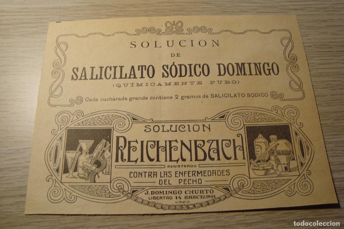 Werbekataloge: ANTIGUA PUBLICIDAD SOLUCION REICHENBACH DOMINGO CHURTO BARCELONA-CHLORO CALCION BENEYTO MADRID 1930