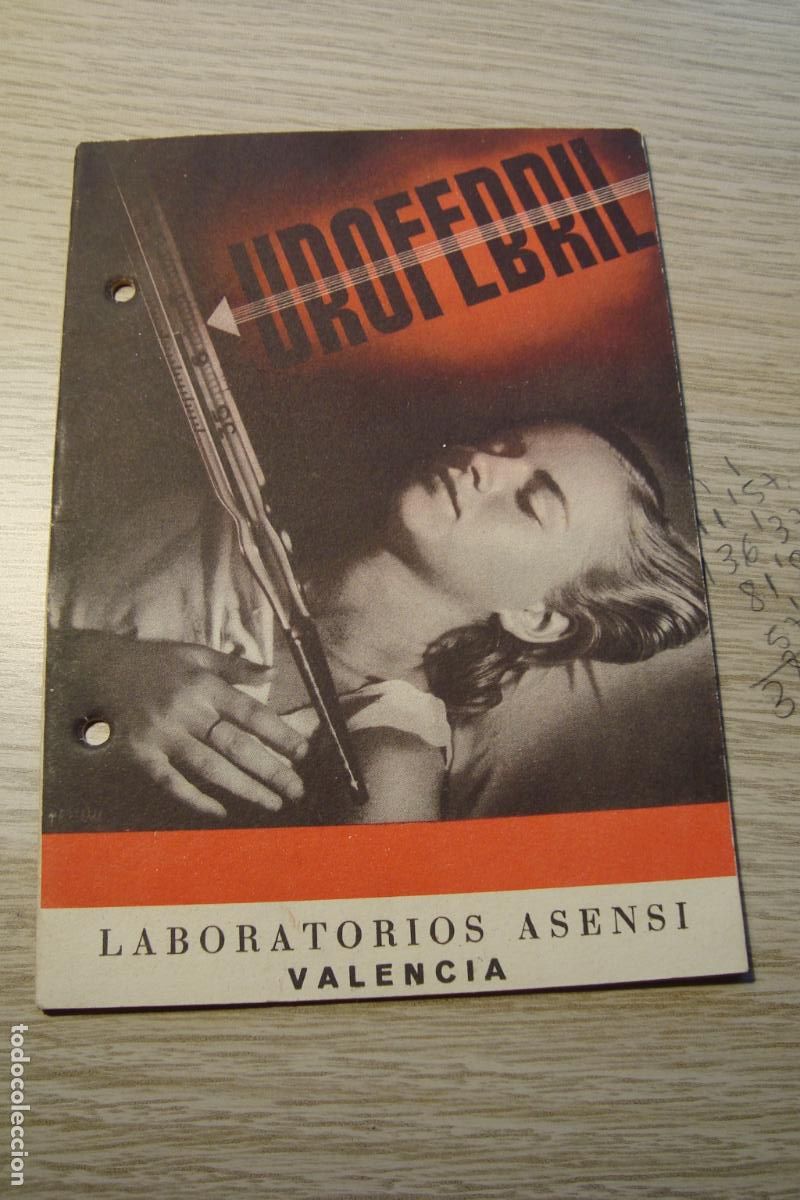Advertising Catalogs: ANTIGUO FOLLETO MEDICAMENTO UROFEBRIL. LABORATORIOS ASENSI VALENCIA. SELLO JAMES MONTERO SEVILLA