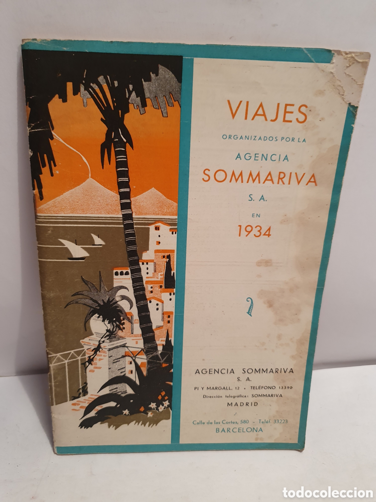 Advertising Catalogs: AGENCIA SOMMARIVA. VIAJES ORGANIZADOS. BARCELONA 1934. CATALOGO