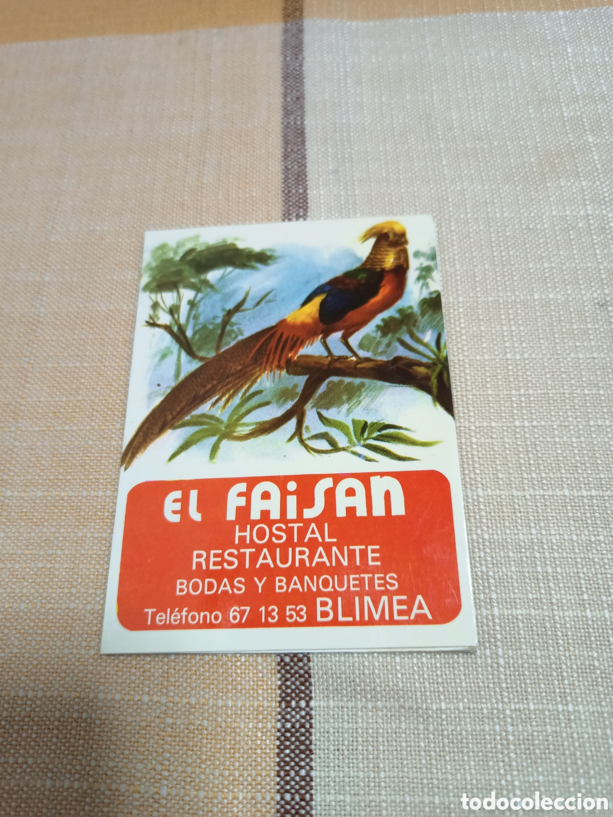 Cat&aacute;logos publicitarios: Antigua tarjeta de enlace.El Fais&agrave;n Blimea Asturias.