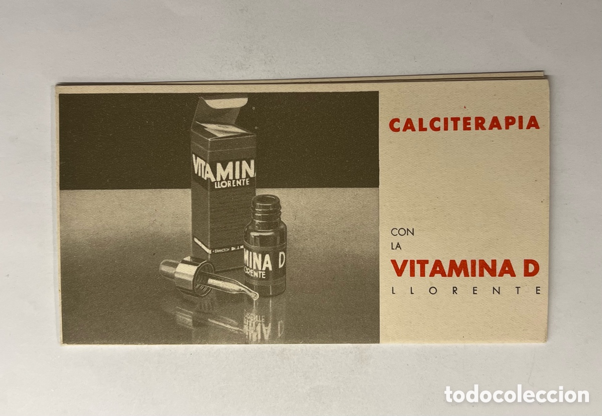 Cat&aacute;logos publicit&aacute;rios: MADRID. Calciterapia con la Vitamina D, Llorente.. Publicidad Farmac&eacute;utica (h.1960?)