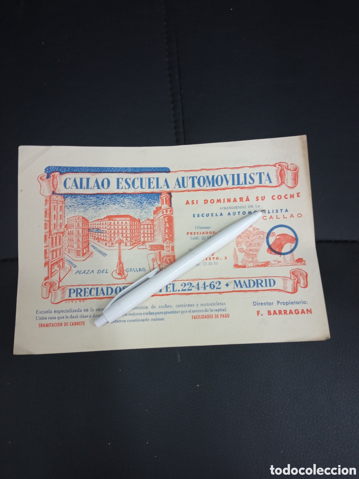 Cat&aacute;logos publicit&aacute;rios: Antigua publicidad a doble cara,Callao Escuela Automovilistica,y La Salmantina. Madrid.