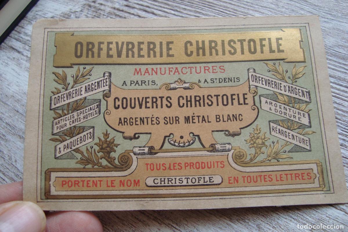 Cataloghi pubblicitari: ANTIGUA TARJETA COMERCIAL CARD. ORFEVRERIE CHRISTOFLE MANUFACTURES. PARIS & ST.DENIS