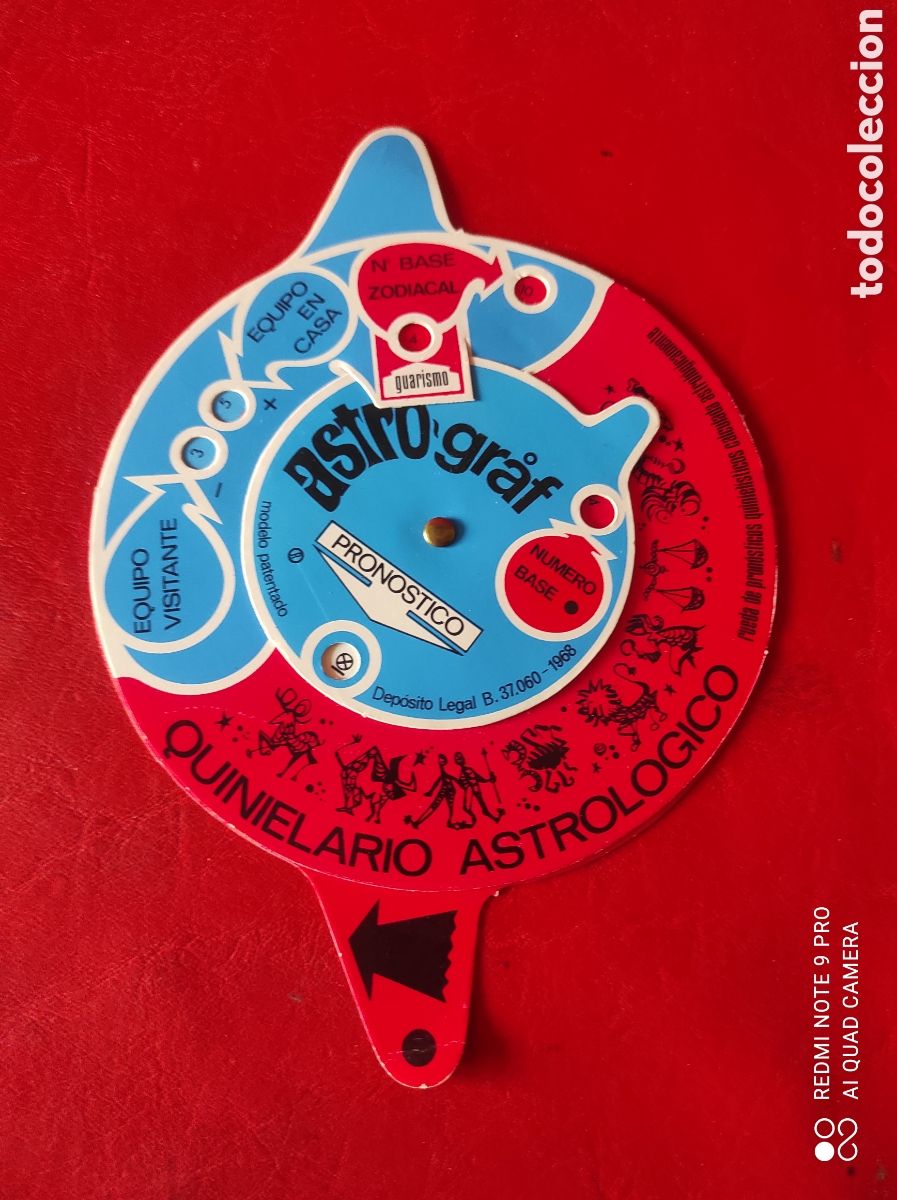 Advertising Catalogs: Antiguo disco quinielario astrol&oacute;gico con las instrucciones