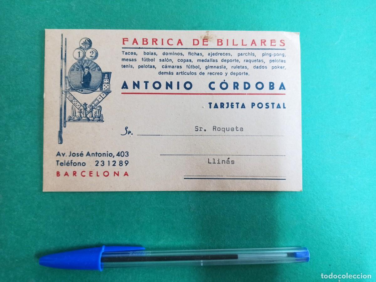 Advertising Catalogs: Antigua publicidad Fabrica de Billares. Antonio C&oacute;rdoba. Barcelona.