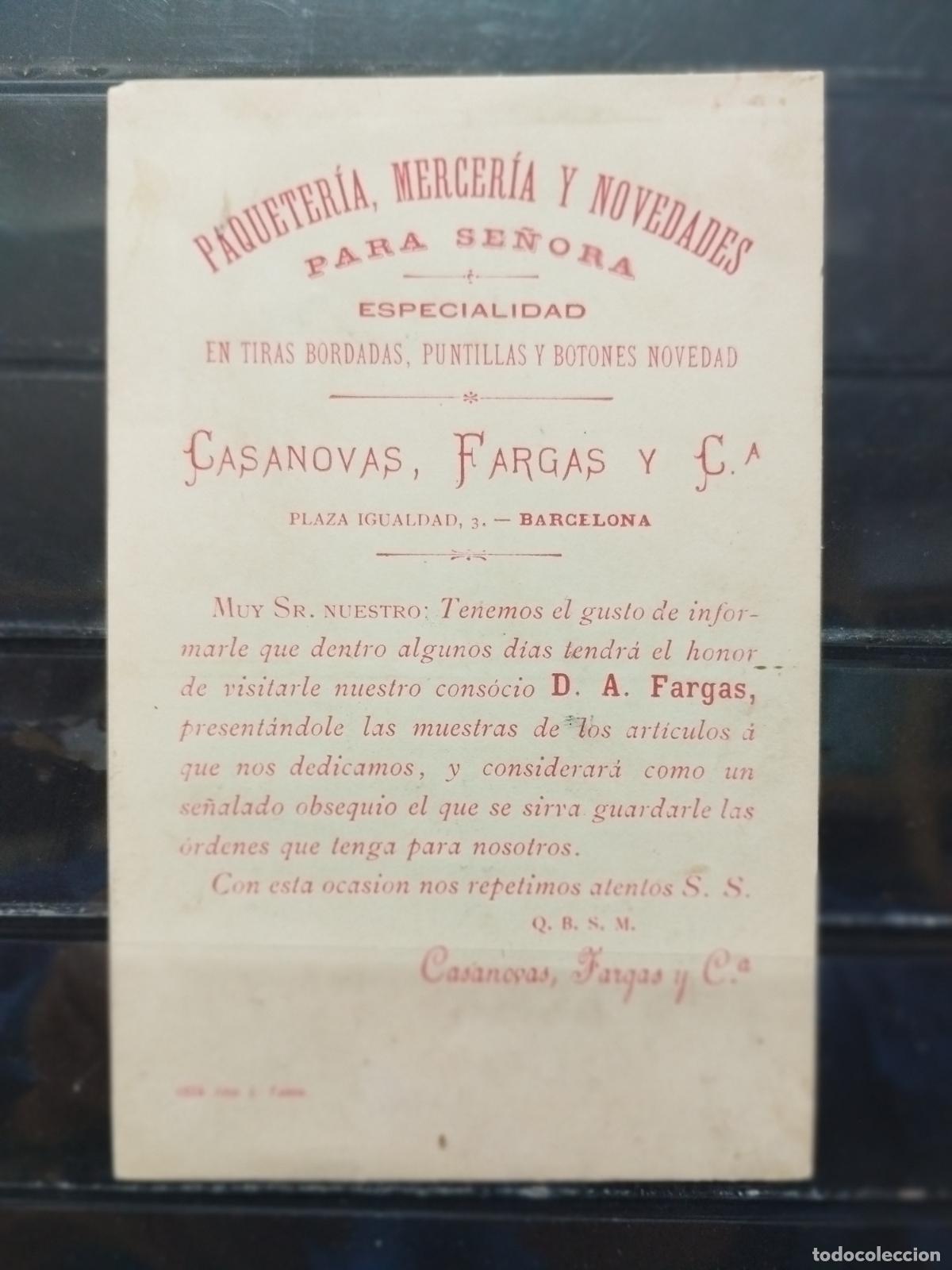 Cataloghi pubblicitari: Y - PAQUETERIA, MERCERIA Y NOVEDADES PARA SE&Ntilde;ORA. CASANOVAS, FARGAS Y CIA. BARCELONA