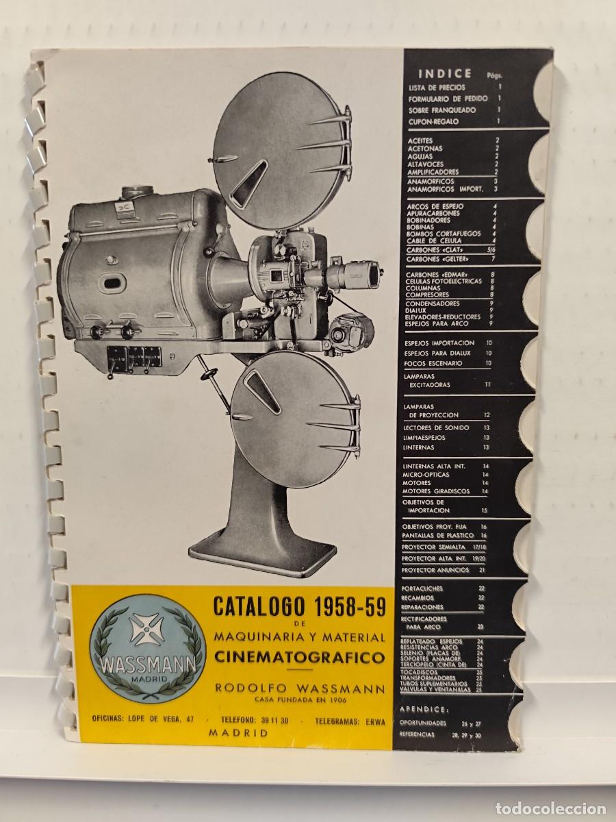 Advertising Catalogs: CATALOGO CINE 1958-59 DE MAQUINARIA Y MATERIAL CINEMATOGRAFICO, RODOLFO WASSMANN