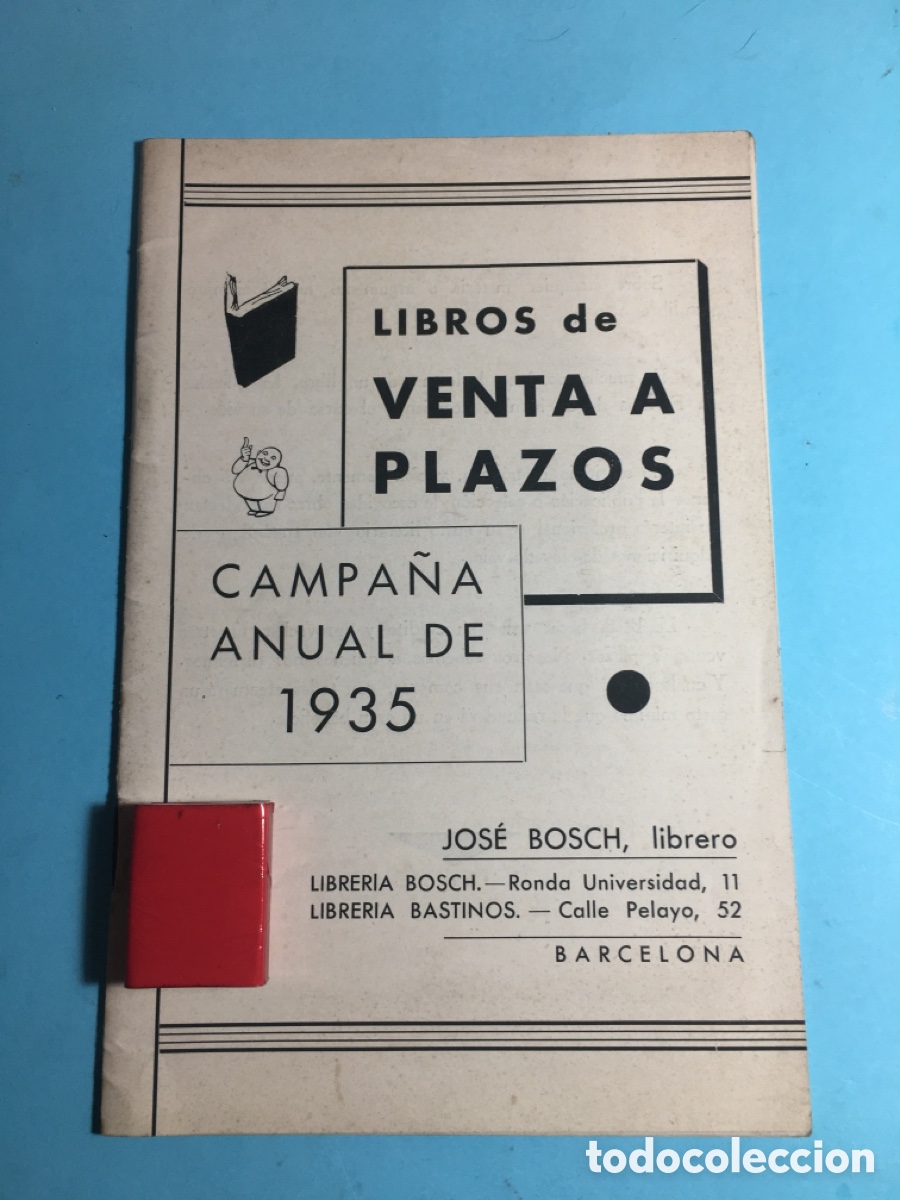 Catalogues publicitaires: 1935 BARCELONA LIBRER&Iacute;A BOSCH BASTINOS LIBROS DE VENTA A PLAZOS - MUY ILUSTRADO