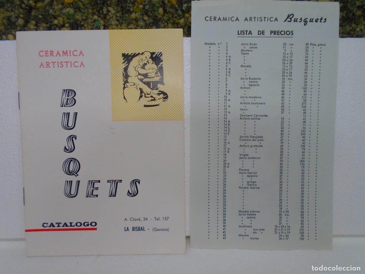 Cat&aacute;logos publicitarios: LA BISBAL(GERONA)CERAMICA ARTISTICA&rdquo;BUSQUETS&rdquo; CATALOGO 1968.