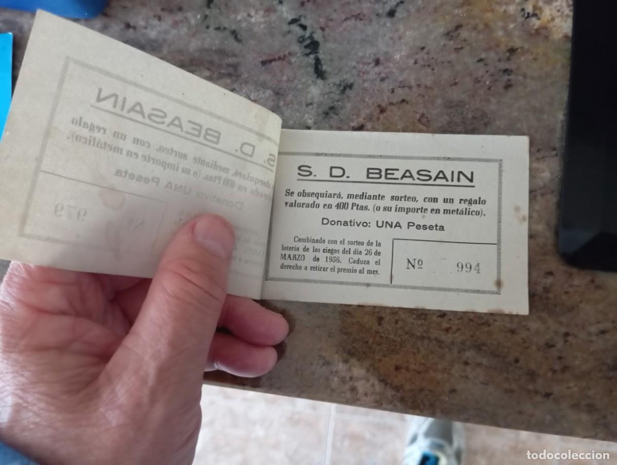 Cat&aacute;logos publicitarios: S.D. BEASAIN 1956 SORTEO DONACION 1 PESETA / 2 BOLETOS