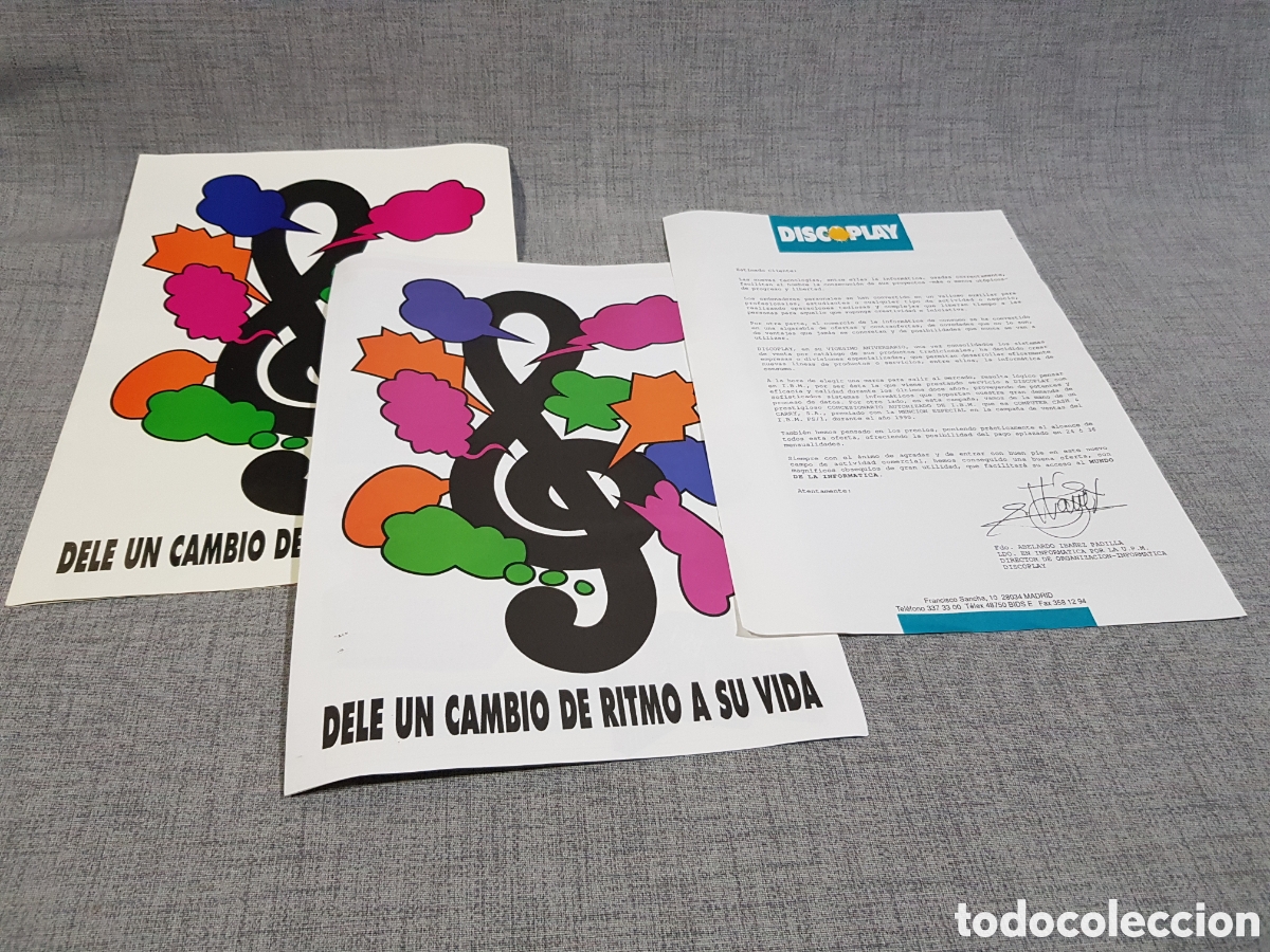 Cat&aacute;logos publicitarios: CARTA PRESENTACI&Oacute;N OFERTAS DISCOPLAY INFORM&Aacute;TICA + CAT&Aacute;LOGO Y HOJA DE PEDIDO IBM PS/1. A&Ntilde;O 1991.