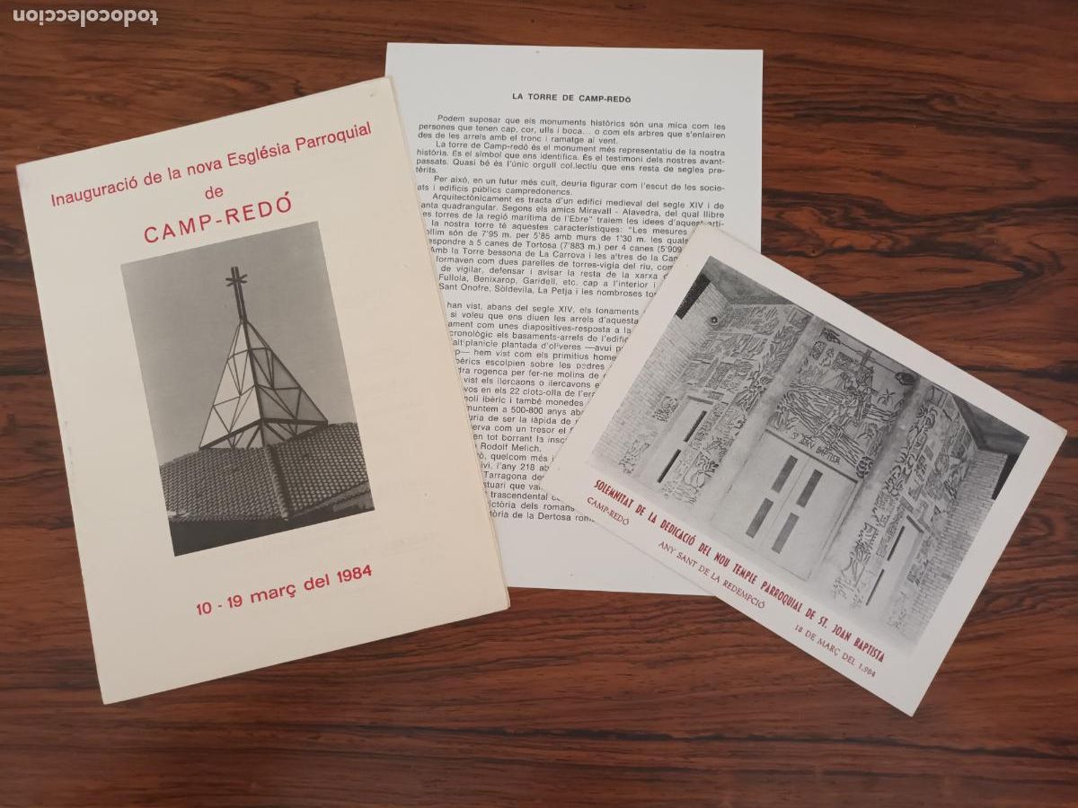 Cataloghi pubblicitari: CAMPREDO INAGURACION IGLESIA, TEMPLE DE ST JOAN BAPTISTA, LA TORRE CAMP-REDO. 1984