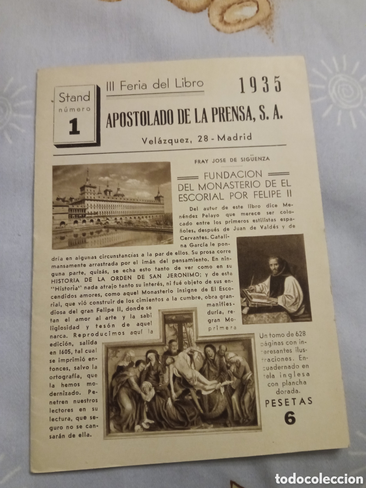 Cataloghi pubblicitari: Catalogo,III Feria del Libro, 1935 , Apostolado De La Prensa, 8 p&aacute;ginas.