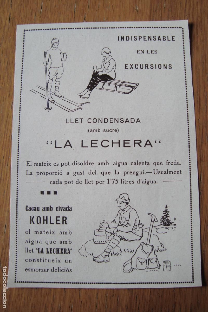 Cataloghi pubblicitari: ANTIGUA PUBLICIDAD LA LECHERA KOHLER-FONDA SANT ANTONI AGUSTI ROCA RIBES FRESER -LA MARCA I HERRERA