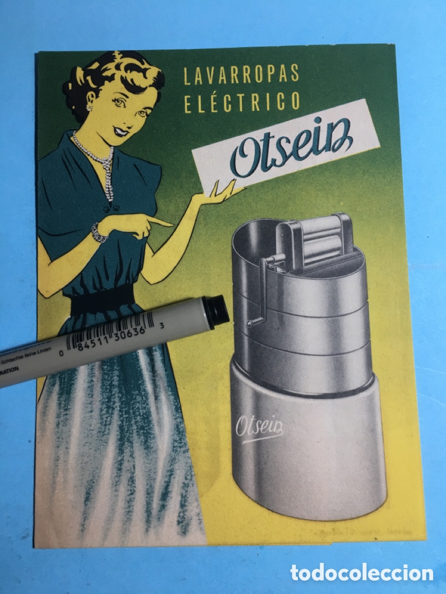 Cataloghi pubblicitari: 50&acute;s ca. D&Iacute;PTICO PUBLICIDAD LAVADORA ''LAVARROPAS EL&Eacute;CTRICO'' OTSEIN