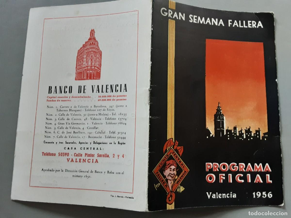Cat&aacute;logos publicitarios: PROGRAMA OFICIAL GRAN SEMANA FALLERA , VALENCIA 1956 - Foto 1