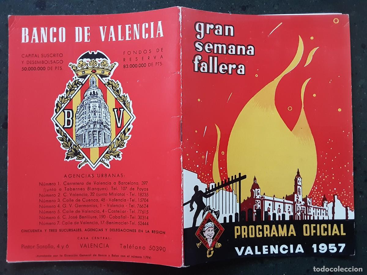 Cat&aacute;logos publicitarios: PROGRAMA OFICIAL GRAN SEMANA FALLERA , VALENCIA 1957 - Foto 1