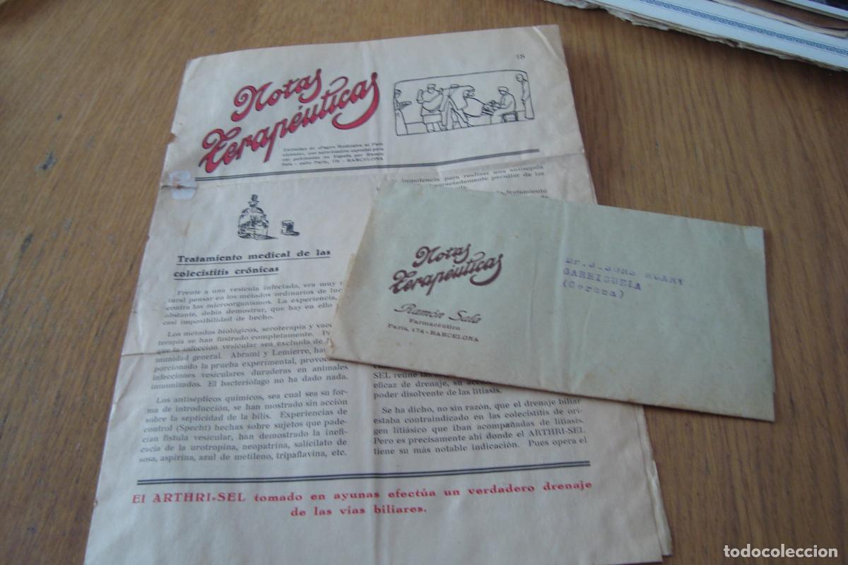 Cataloghi pubblicitari: NOTAS TERAPEUTICAS. RAMON SALA FARMACEUTICO BARCELONA. ARTHRI-SEL DIURETICO.
