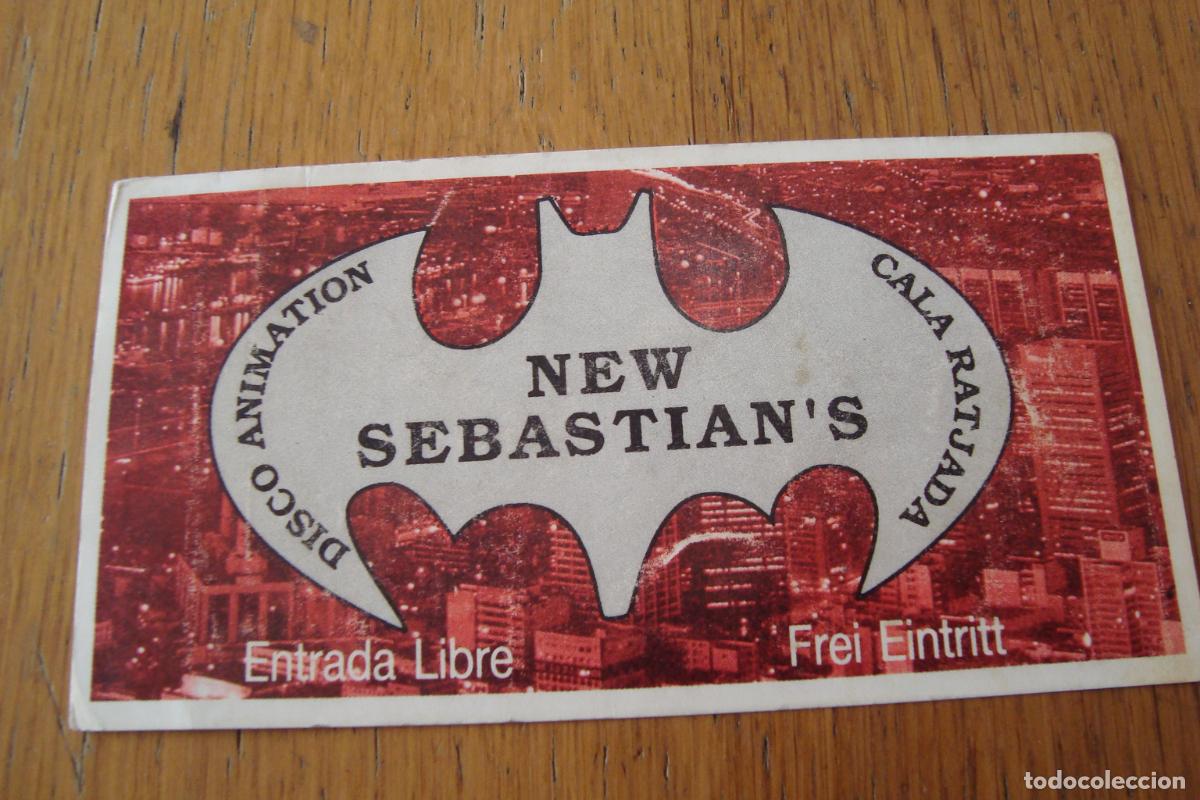 Cat&aacute;logos publicitarios: ANTIGUA TARJETA ENTRADA. NEW SEBASTIAN'S DISCO ANIMATION. CALA RATJADA MALLORCA