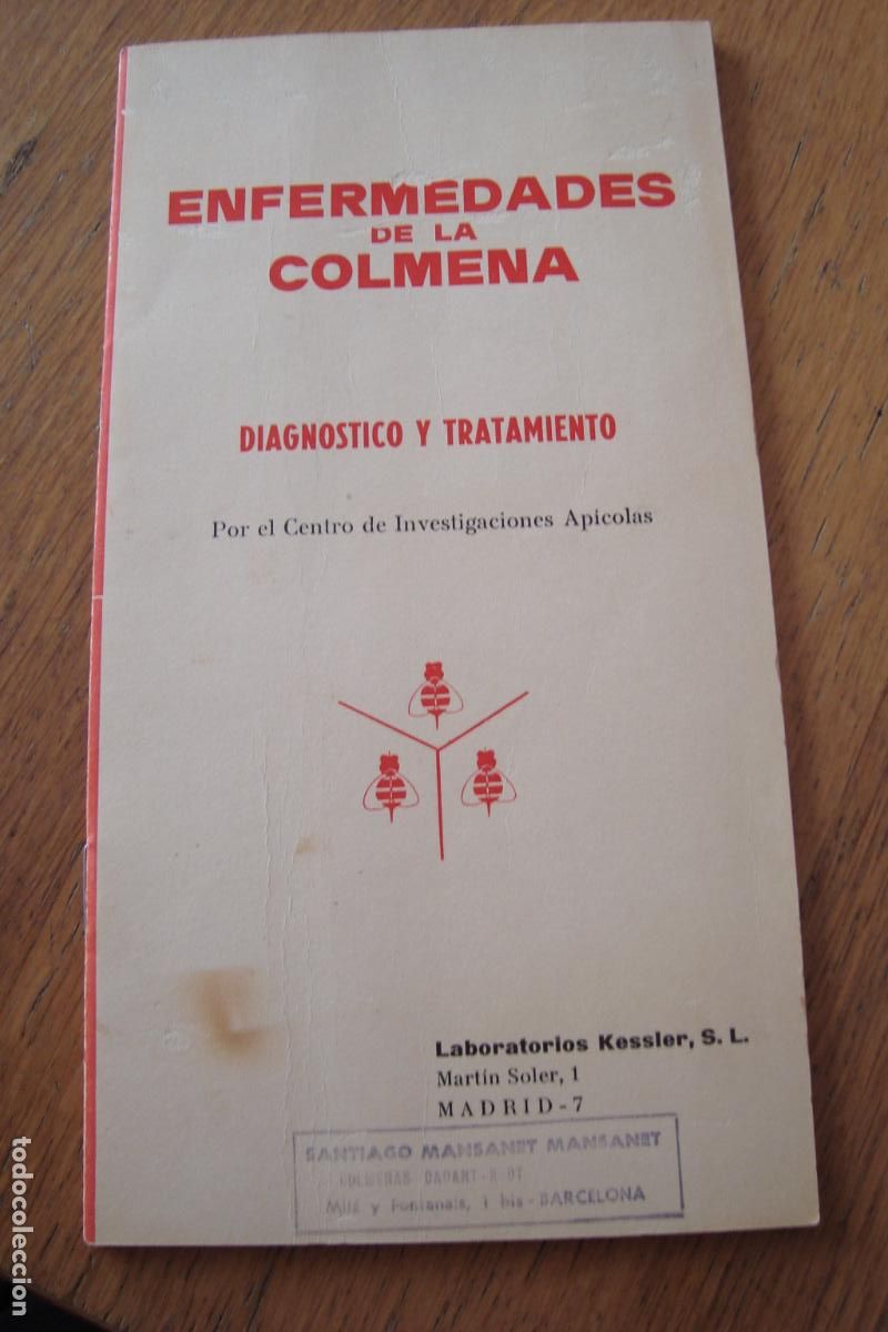 Cat&aacute;logos publicitarios: ENFERMEDADES COLMENA. DIAGNOSTICO TRATAMIENTO. LAB KESSIER. SANTIAGO MANSANET DANANT 1975