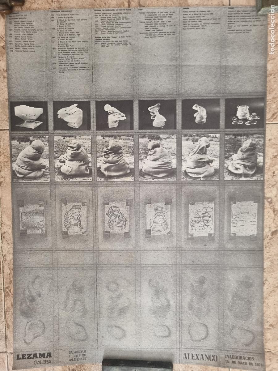 Cat&aacute;logos publicitarios: CARTEL PUBLICIDAD EXPOSICION ARTE ALEXANCO 1975 GALERIA LEZAMA ORIGINAL