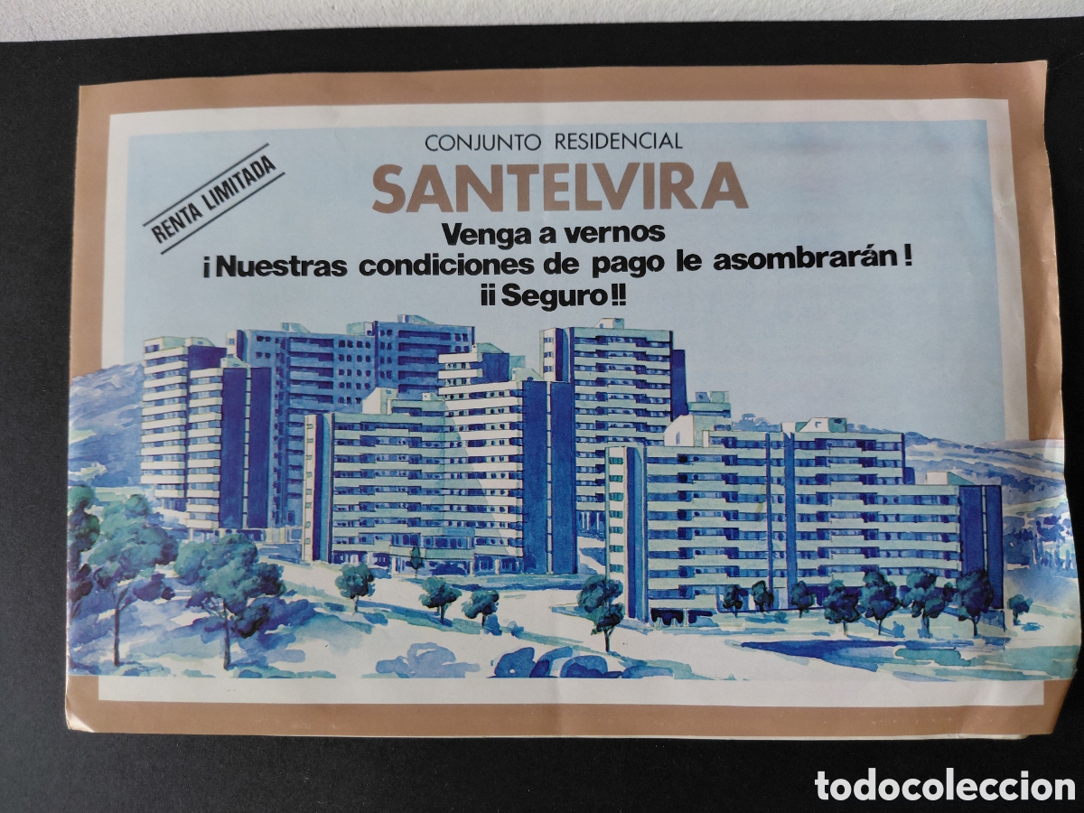 Cat&aacute;logos publicit&aacute;rios: SANTELVIRA (BARCELONA) - DIPTICO CONJUNTO RESIDENCIAL A&Ntilde;OS 60