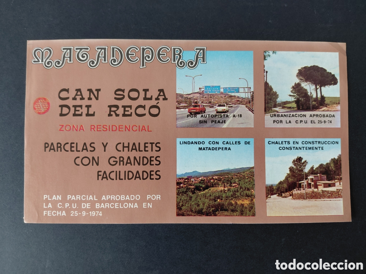 Cat&aacute;logos publicit&aacute;rios: MATADEPERA - ZONA RESIDENCIAL CAN SOLA DEL RECO A&Ntilde;OS 70