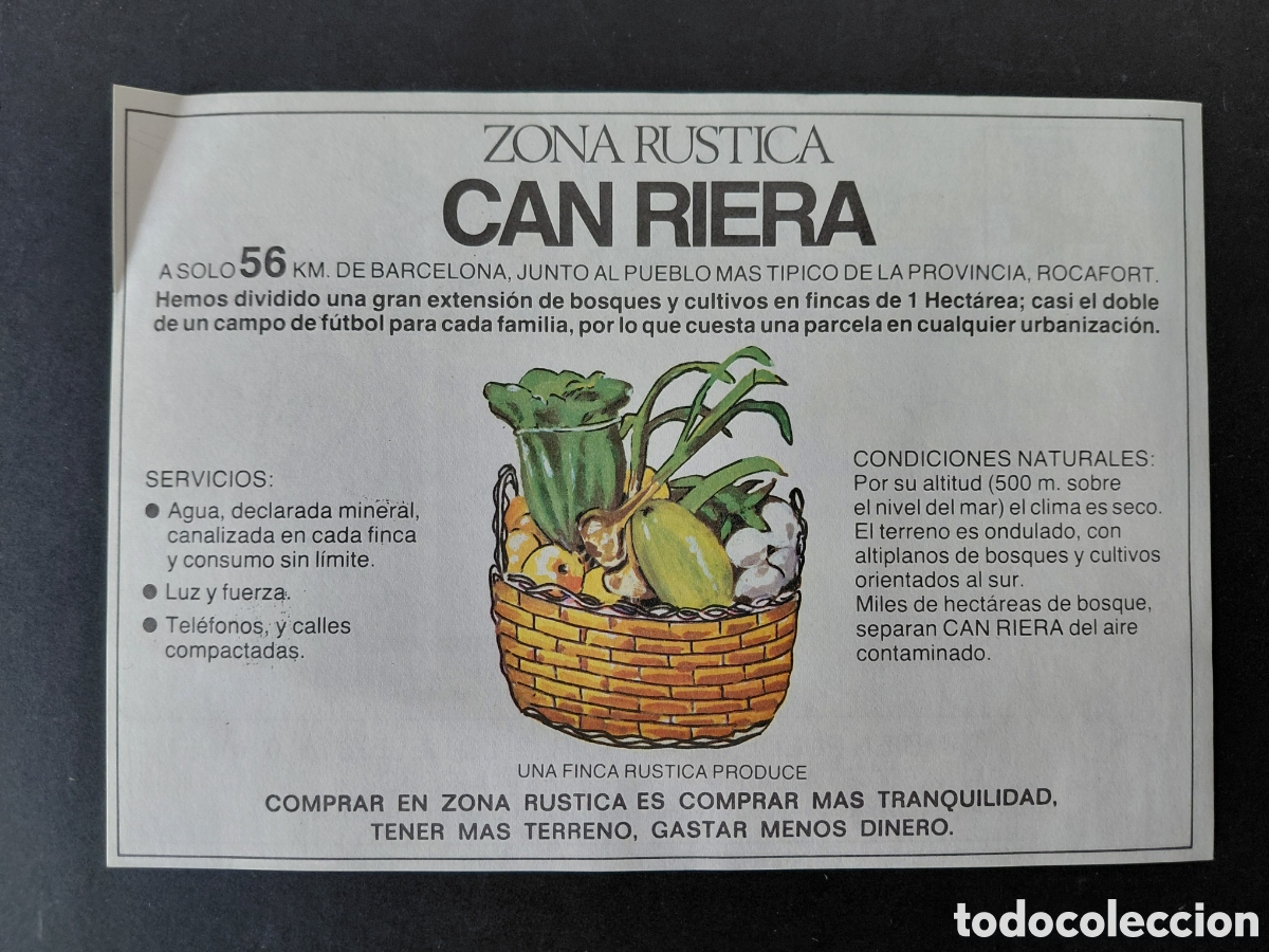 Cat&aacute;logos publicit&aacute;rios: ROCAFORT - URBANIZACION CAN RIERA A&Ntilde;OS 70