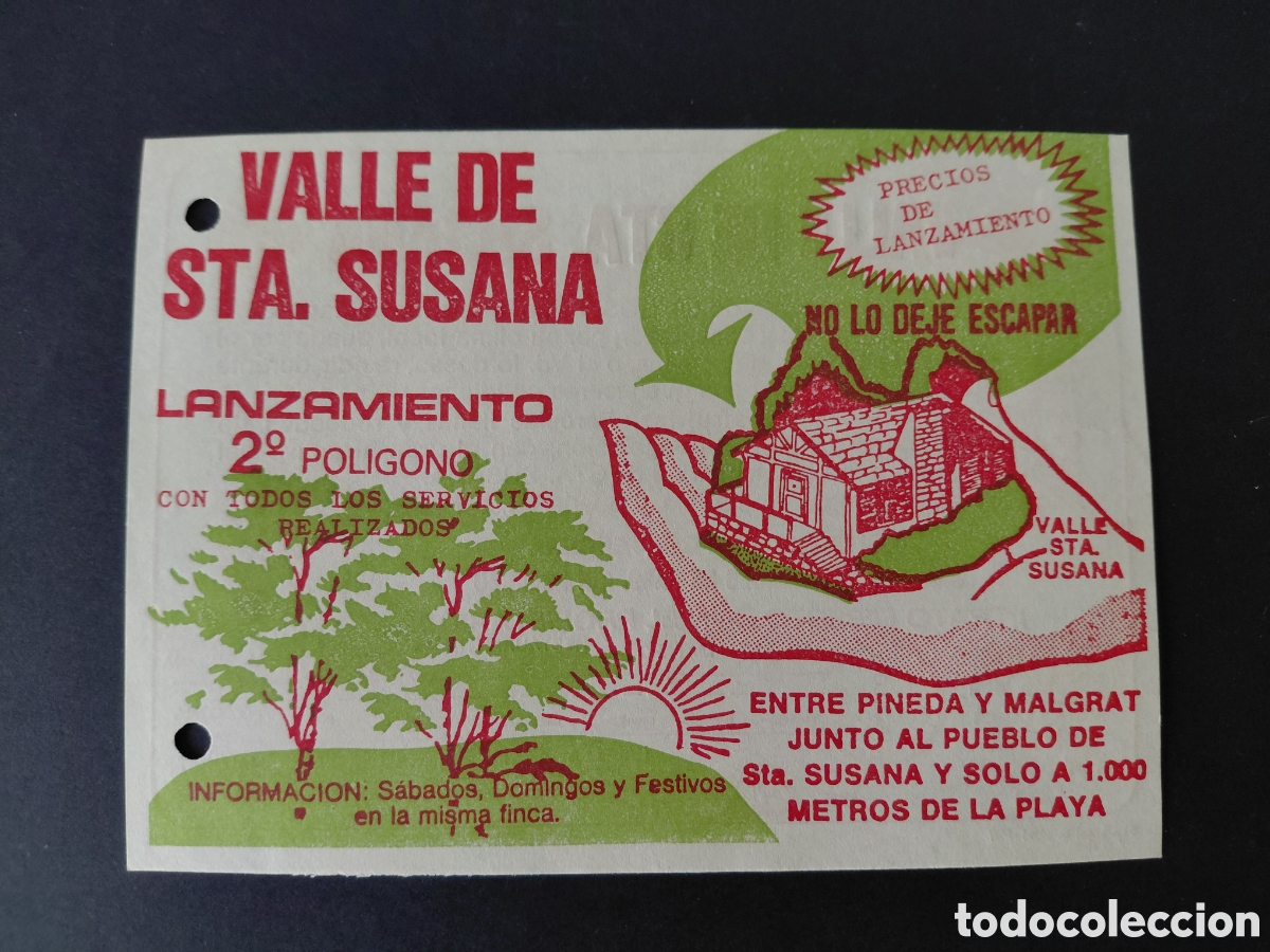 Cat&aacute;logos publicit&aacute;rios: SANTA SUSANNA - URBANIZACION VALLE DE SANTA SUSANA A&Ntilde;OS 70